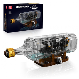 Kit de Construção Navio Pérola Negra com Garrafa Drift com 2206 Peças para Crianças e Adultos, Mould King, Preto