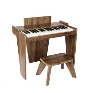 Piano de Madeira Infantil Educacional com 37 Teclas para Meninos e Meninas, ZIPPY, Marrom