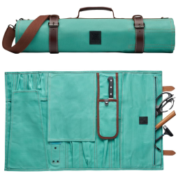 Store Estojo, Bolsa de Couro para Facas com 12 Slots, Facas não Incluídas, SUNDAY X BEST, Azul