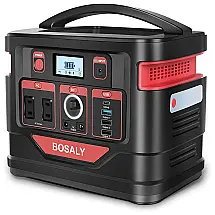 BOSALY Gerador de Energia Solar Portátil a Bateria de Lítio 110V 300W 296Wh com 2 Tomadas AC e 4 USB