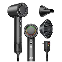 Secador de Cabelo ARAS, Tecnologia Iônica Negativa com Motor sem Escova de 160.000 RPM para Secagem Rápida, Baixo Ruído e Bocal Magnético -