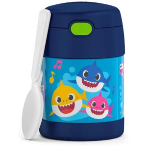 Bebê Tubarão Frasco Térmico para Alimentos 300mL em Aço Inoxidável com Colher Dobrável, THERMOS F3100BS6, Azul