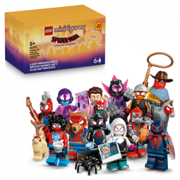 LEGO Minifigures 66797 – Spider-Man: Across the Spider-Verse – Pacote com 6 Figuras Surpresa – Aventura Multiversal para Crianças a Partir
