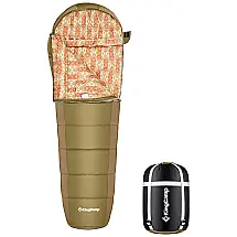 Colchão Inflável para Camping Portátil Ultraleve com Travesseiro Embutido e Bolsa de Transporte, KINGCAMP, Dourado