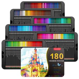 Kit Lápis de Cor Profissional com Estojo 180 peças, Soucolor
