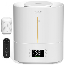 Umidificador para Quarto 4L com Preenchimento Superior e Controle de Umidade Ajustável, ASAKUKI, Branco