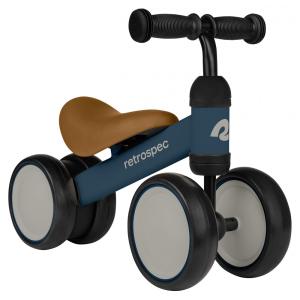Bicicleta sem Pedal Infantil com 4 Rodas para Crianças de 1 a 4 Anos, Marinho, RETROSPEC 4505, Azul Marinho
