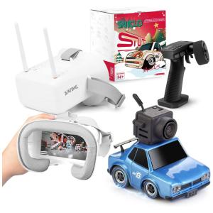 Mini Carrinho de Controle Remoto com Câmera HD e Óculoa FPV para Adultos, SNICLO DIATONE, Azul