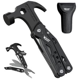 Martelo Multiferramenta com 14 Funções em Aço Inoxidável com Estojo de Nylon, Rush Deer, Preto