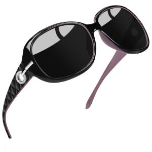Óculos de Sol Feminino com Proteção UV, Joopin, Roxo e Preto