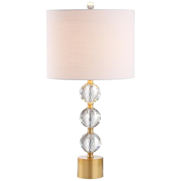 Abajur Luminária de Mesa em Cristal, Estilo Tradicional com 64 cm de Altura para Quarto, Sala de Estar e Escritório, 110V 100W, JONATHAN Y