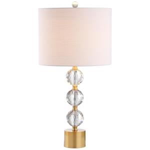 Abajur Luminária de Mesa em Cristal, Estilo Tradicional com 64 cm de Altura para Quarto, Sala de Estar e Escritório, 110V 100W, JONATHAN Y