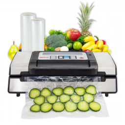 Seladora a Vácuo Automática para Alimentos Secos e Úmidos com Controle Digital e Tampa de Visualização, 110V 130W, Nesco, Prata