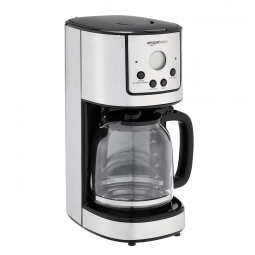 Cafeteira Elétrica Digital com Filtro Reutilizável, Aço Inoxidável, 110V 800W, Amz, Prata