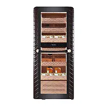 Humidor Elétrico Afidano 2500 Charutos Preto Controle Temperatura Umidade Gavetas Cedro 240V