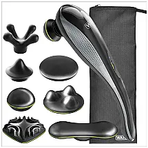Massageador Terapêutico de Percussão sem Fio com 8 Acessóriose Bolsa de Transporte, WAHL 4232 300, Cinza