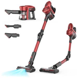 Aspirador de Pó sem Fio 25KPa Recarregável 2500mAh, 250W, VICSOO W1, Vermelho