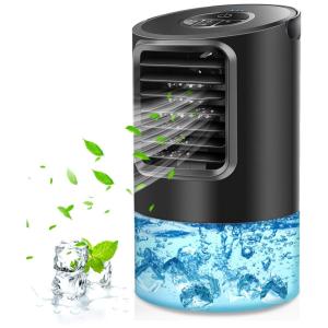 Climatizador de Ar, Individual, 3 Velocidades, Luz LED, 110v, MIKIKIN, Preto