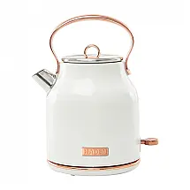 Chaleira Elétrica HADEN Heritage Marfim e Cobre 1,7L 1500W Inox Filtro Removível Base 360° Auto Desligamento Proteção Antissecagem 110V