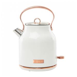 Chaleira Elétrica HADEN Heritage Marfim e Cobre 1,7L 1500W Inox Filtro Removível Base 360° Auto Desligamento Proteção Antissecagem 110V