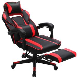 Cadeira de Escritório Gamer Reclinável e Ergonômica com Apoio para Lombar, SONGMICS UOBG073B01, Vermelho