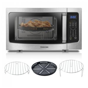 Forno de Micro-ondas Toshiba Air Fryer Combo 4 em 1, Função de Sensor Inteligente, Convecção, Memória de Posição, Prato Giratório