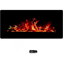 HeliosHestia 22 Wide Wall Mounted Electric Fireplace, Portable Room Heater, Freestanding with Remote and Thermostat