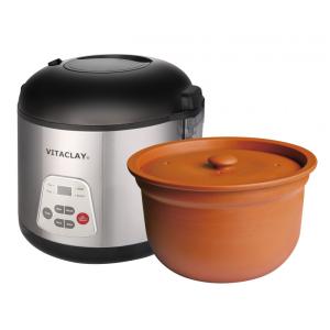 Panela de Arroz 6 Xícaras com 4 Configurações, 110V 600W, VitaClay VF7700, Prata