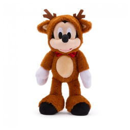 Pelúcia Oficial do Mickey Mouse Rena de Natal da Disney Store - 38 cm - Brinquedo de Natal em Traje de Rena com Gravata de La Brilhante