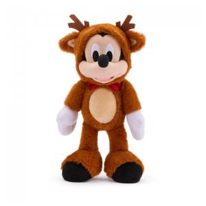 Pelúcia Oficial do Mickey Mouse Rena de Natal da Disney Store - 38 cm - Brinquedo de Natal em Traje de Rena com Gravata de La Brilhante