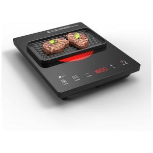 Cooktop Elétrico de Infravermelho Portátil de Vidro Cerâmico com 8 Níveis de Potência, Temporizasor de 24H e Controle Digital , 110V 1800W