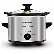 Panela Elétrica Capacidade 1.4 L Temperatura Ajustável 120W, 110V, ELITE GOURMET MST 250XS, Prateado