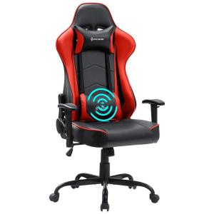 Blue Whale Cadeira Gamer Ergonômica Ajustável com Apoio para a Lombar, Vermelha