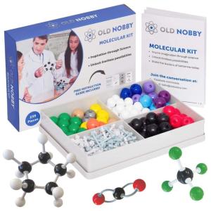 Kit de Modelos Moleculares de Química Orgânica com 239 Peças Átomos e Instruções Inclusos, Old Nobby
