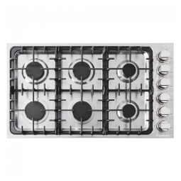 Cooktop a gás de embutir 91cm Cosmo inox 6 queimadores italianos selados grade em ferro fundido acendimento eletrônico 110V