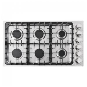 Cooktop a gás de embutir 91cm Cosmo inox 6 queimadores italianos selados grade em ferro fundido acendimento eletrônico 110V
