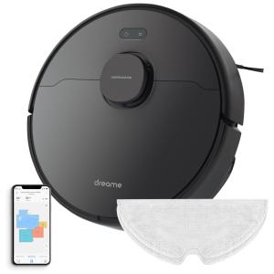 Aspirador de Pó Robô D9 Inteligente e Automático 4000Pa 150M de Ação Compatível com Alexa e Ideal para Carpetes, 110v, DREAMETECH, Preto