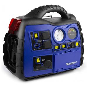 Mini Compressor de Ar Elétrico Automotivo, portátil, 10s, 400W, 260 PSI, 110, 12V com USB, MICHELIN ML0728, Azul