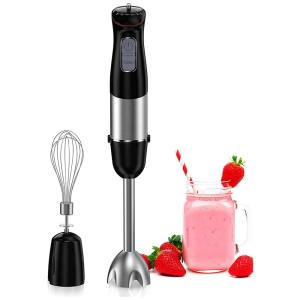 Immersion Mixer com 6 Velocidades e Acessórios, Aço Inoxidável, 500W, 110v, MICHARK, Preto