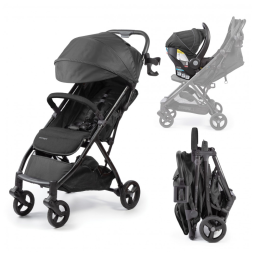 Carrinho de Bebê Summer Infant Ingenuity 3Dquickclose CS+ Preto, Dobragem Compacta com Uma Mão, Capota Extra Grande, Cinto 5 Pontos