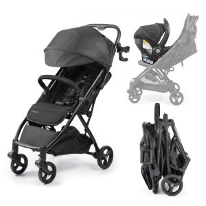 Carrinho de Bebê Summer Infant Ingenuity 3Dquickclose CS+ Preto, Dobragem Compacta com Uma Mão, Capota Extra Grande, Cinto 5 Pontos