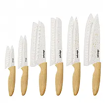 Conjunto de Facas de Cozinha elitequo 6 Peças Aço Inoxidável com Bainhas Protetoras e Cabo Ergonômico