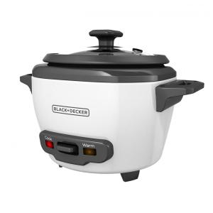 Panela Elétrica de Arroz BLACK+DECKER 3 Copos, 1,5 Copo de Arroz Cru, 3 Copos Cozidos, Cesto de Cozimento a Vapor, Tigela Antiaderente