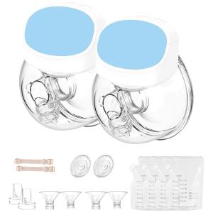 Bomba Tira Leite Dupla Portátil com 2 Modos e 5 Níveis 27, 24, CARER HEALTHCARE INCONTINENCE PREGNANCY, Azul