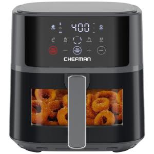 Air Fryer 5.6L com Tecnologia Hi-Fry, 4 Predefinições, Cesto Antiaderente e Lavável na Máquina de Lavar Louça, 110V 1700W, Chefman, Cinza