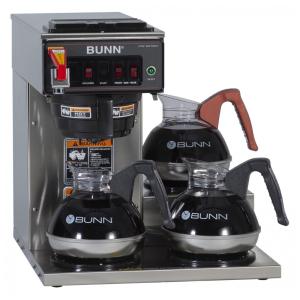 Cafeteira Comercial Automática com 3 Aquecedores, 110V 1320W, Bunn CWTF15 3, Prata