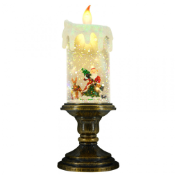 Enfeite de Natal Vela sem Chamas com Led e Temporizador a Bateria, AOMIL, Bronze