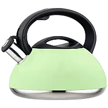 Chaleira de chá em aço inoxidável assobiando 3,2 quartos fogão de indução moderna chaleira de cor doce bule GS 04015A 734B, verde