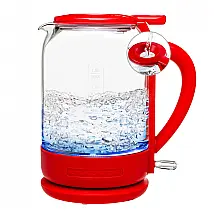 Chaleira Elétrica de Vidro 1.5L com Desligamento Automático, 1500W, 110v, OVENTE KG516R, Vermelho