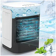 Climatizador de Ar Portátil Birsppy 230mL com 3 Velocidades, USB e Controle, 110v, GXUUJCDEE TF01B, Branco